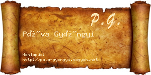 Páva Gyöngyi névjegykártya